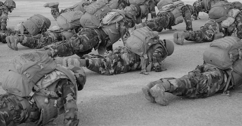 Soldiers Doing Push-Ups
